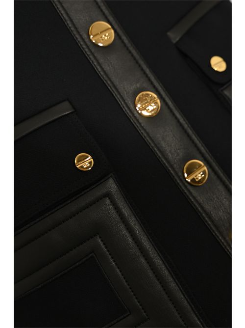 Mini gonna in doppio crêpe con dettagli logo Elisabetta Franchi | GO12057E2110